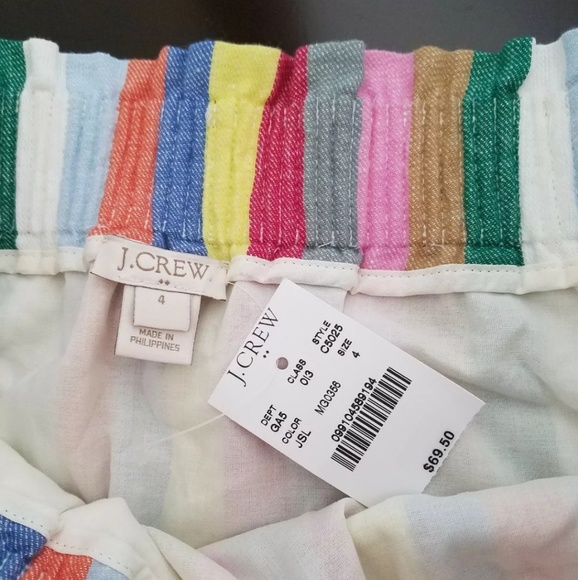 Jcrew Mixed Striped Paper Bag Skirt Size 4 - Picture 3 of 5